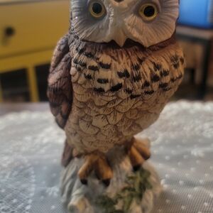 Source Unknown Brown and Cream Owl Figurine